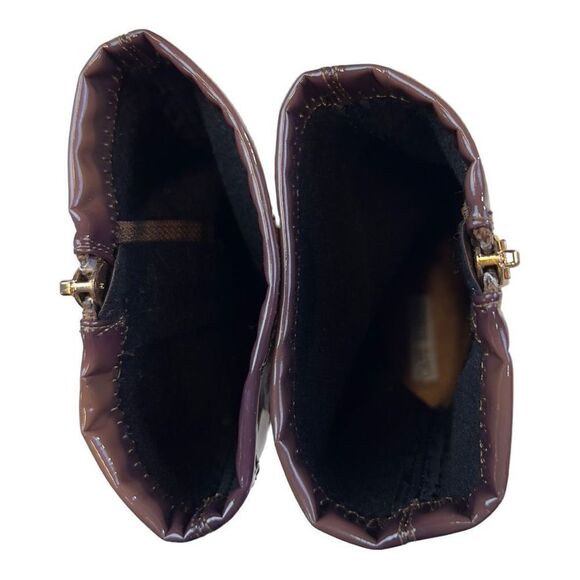 Cape Robbin Womens Patent Leather Clear Chunky Heels Ankle Bootie Brown Size 8.5 - Picture 10 of 11